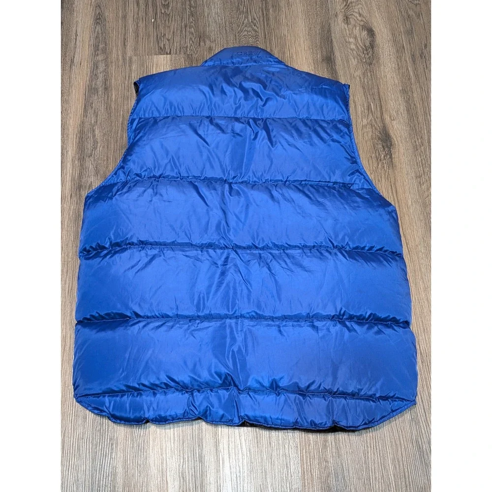 J. Crew Oarsman Logo‎ Goose Down Puffer Vest Full Zip Padded Blue Mens M READ
